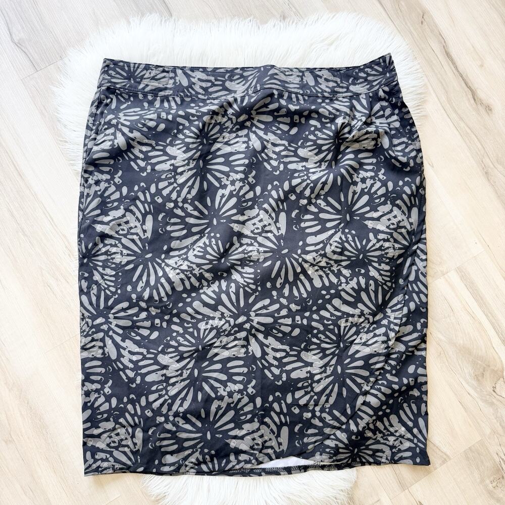 RipSkirt Hawaii Wrap Skirt Floral Print Knee Length Blue Size XXL 135386